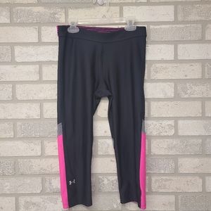 UA Hot Pink and Black Capri Leggings Size Medium